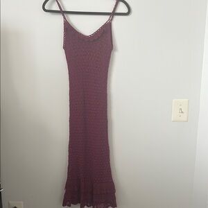 Chic Burgundy Crochet Maxi Dress